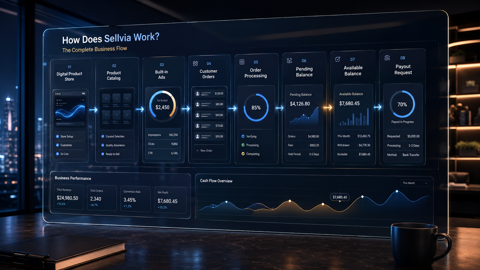 How Does Sellvia Work? Dashboard, Ads, Orders, Payouts and Beginner Workflow