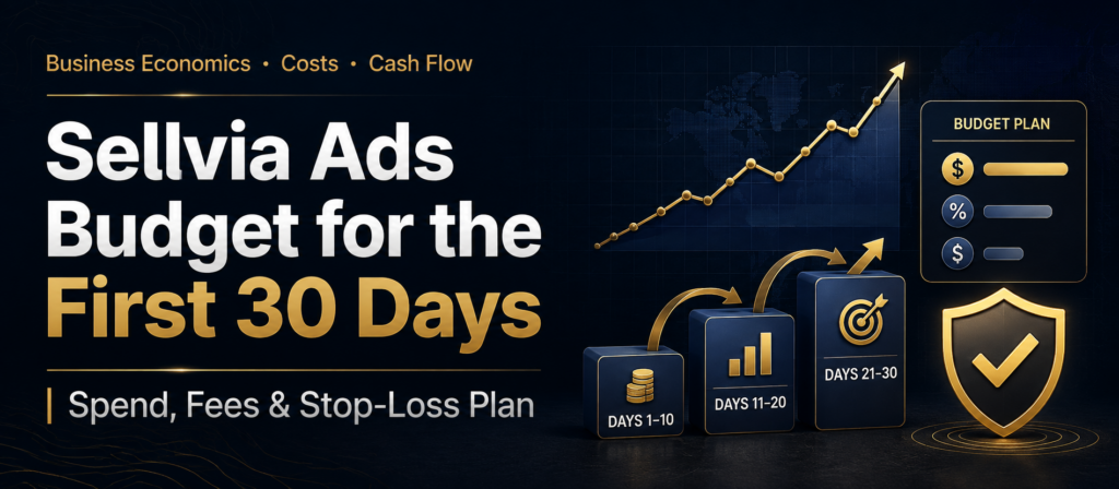 Sellvia Ads Budget for the First 30 Days
